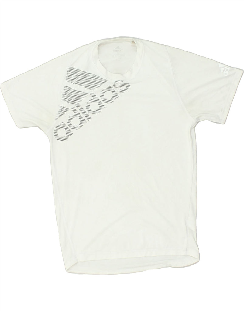ADIDAS Mens Graphic T-Shirt Top Small White Polyester | Vintage Adidas | Thrift | Second-Hand Adidas | Used Clothing | Messina Hembry 
