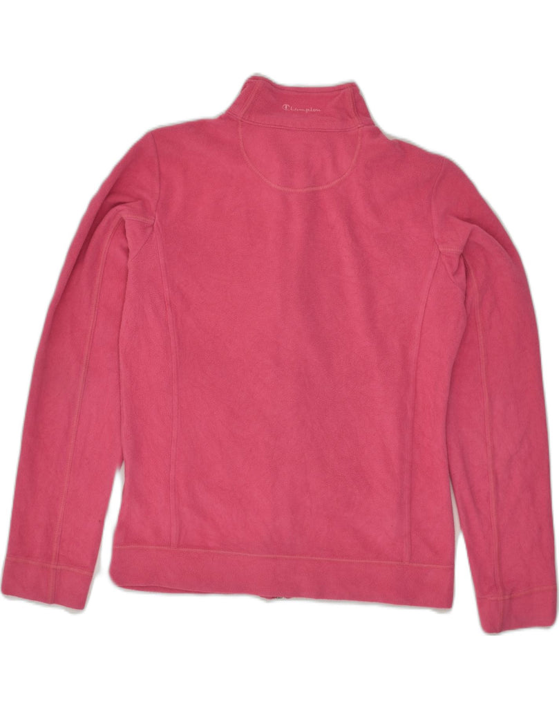 CHAMPION Womens Fleece Jacket UK 14 Medium Pink Polyester | Vintage Champion | Thrift | Second-Hand Champion | Used Clothing | Messina Hembry 