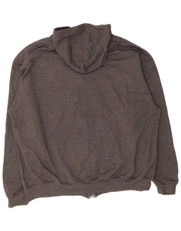 Champion Mens Zip Hoodie Sweater 2XL Grey Cotton