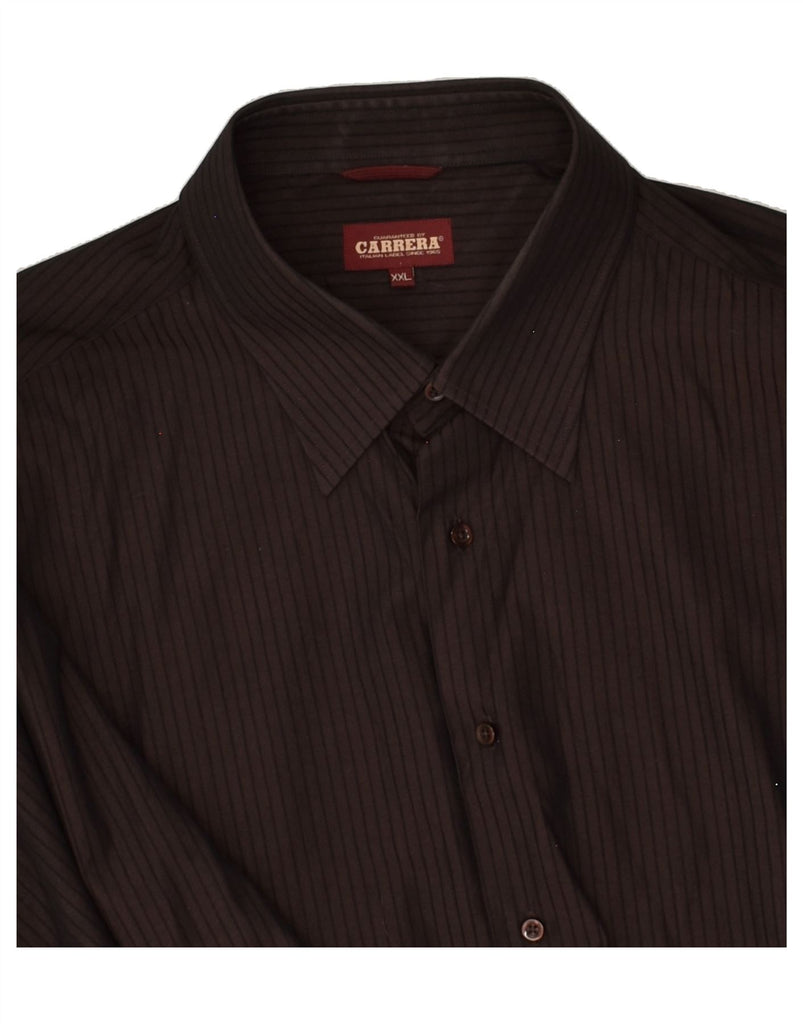 CARRERA Mens Shirt XL Brown Striped Cotton | Vintage Carrera | Thrift | Second-Hand Carrera | Used Clothing | Messina Hembry 