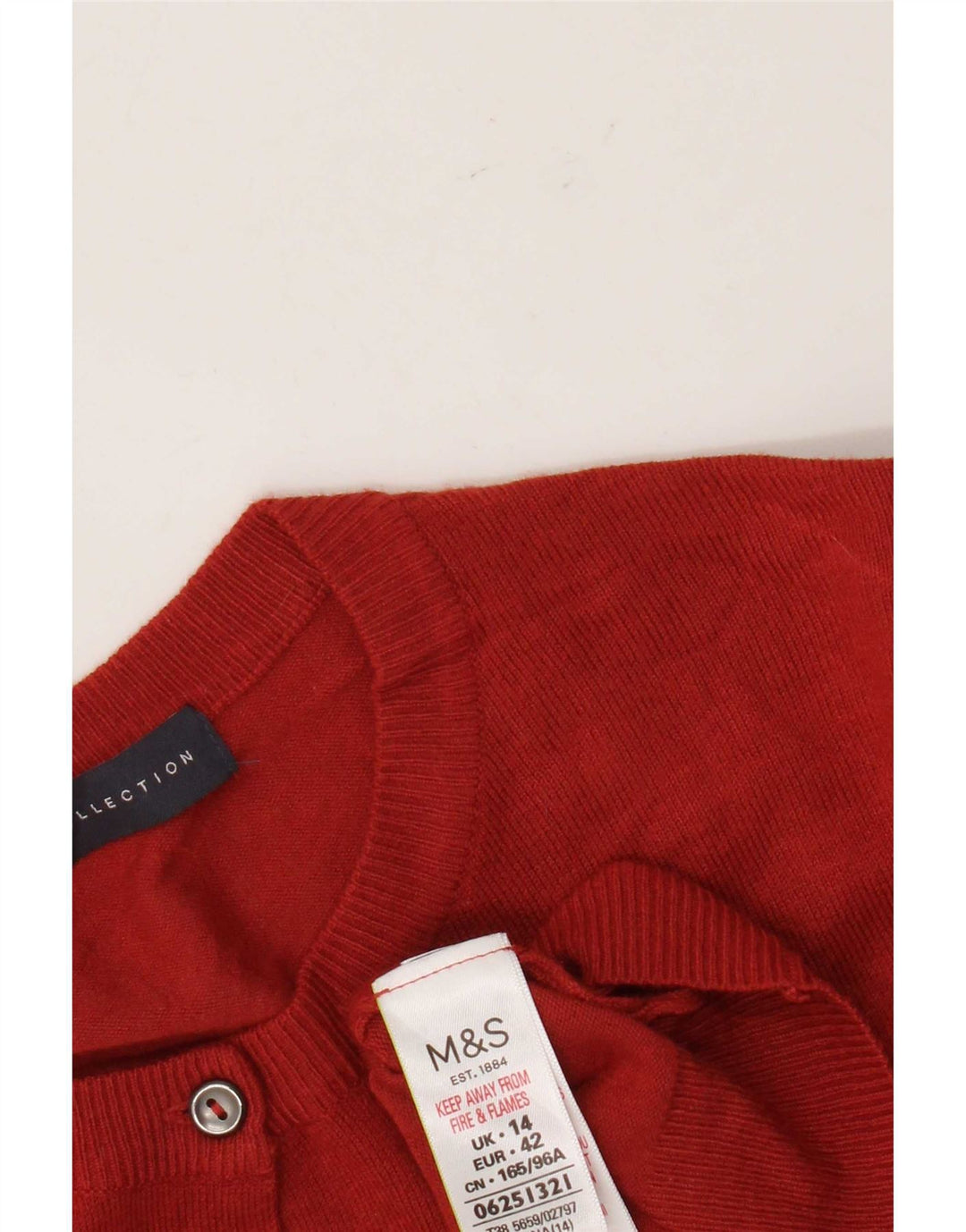 Marks & Spencer Womens Cardigan Sweater UK 14 Large Red Viscose