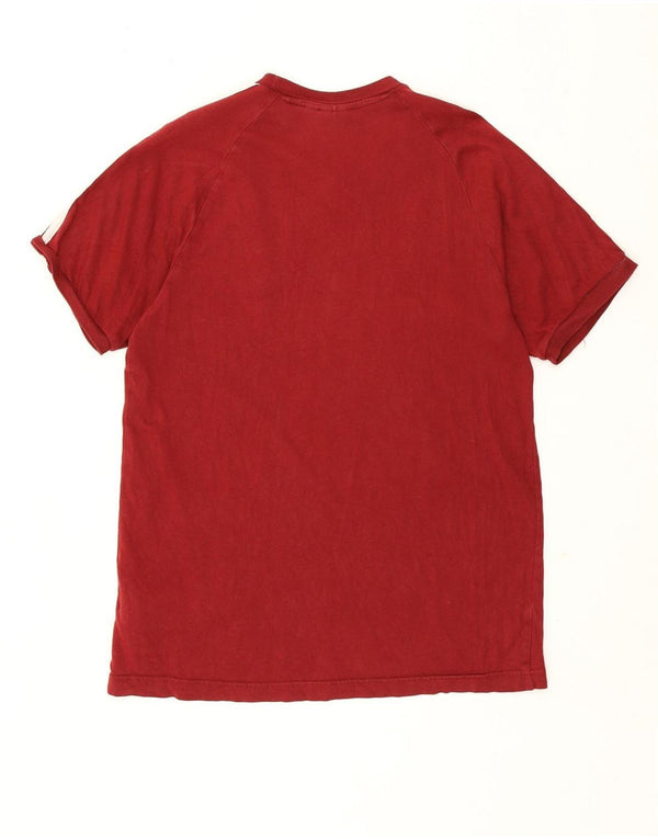 Adidas Mens T-Shirt Top Medium Red Cotton