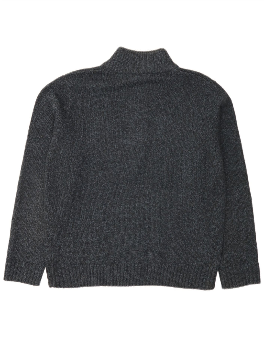 Marks & Spencer Mens Button Neck Jumper Sweater Large Navy Blue Flecked