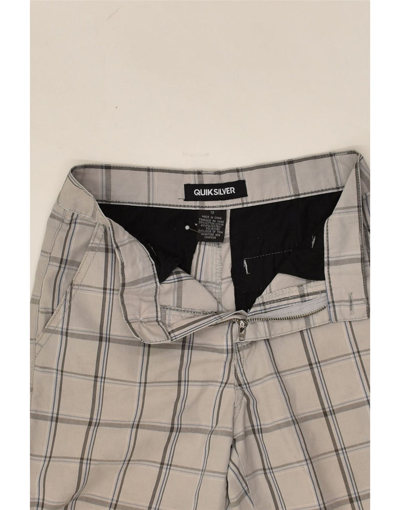 QUIKSILVER Boys Chino Shorts 11-12 Years W26 Grey Check Cotton | Vintage Quiksilver | Thrift | Second-Hand Quiksilver | Used Clothing | Messina Hembry 