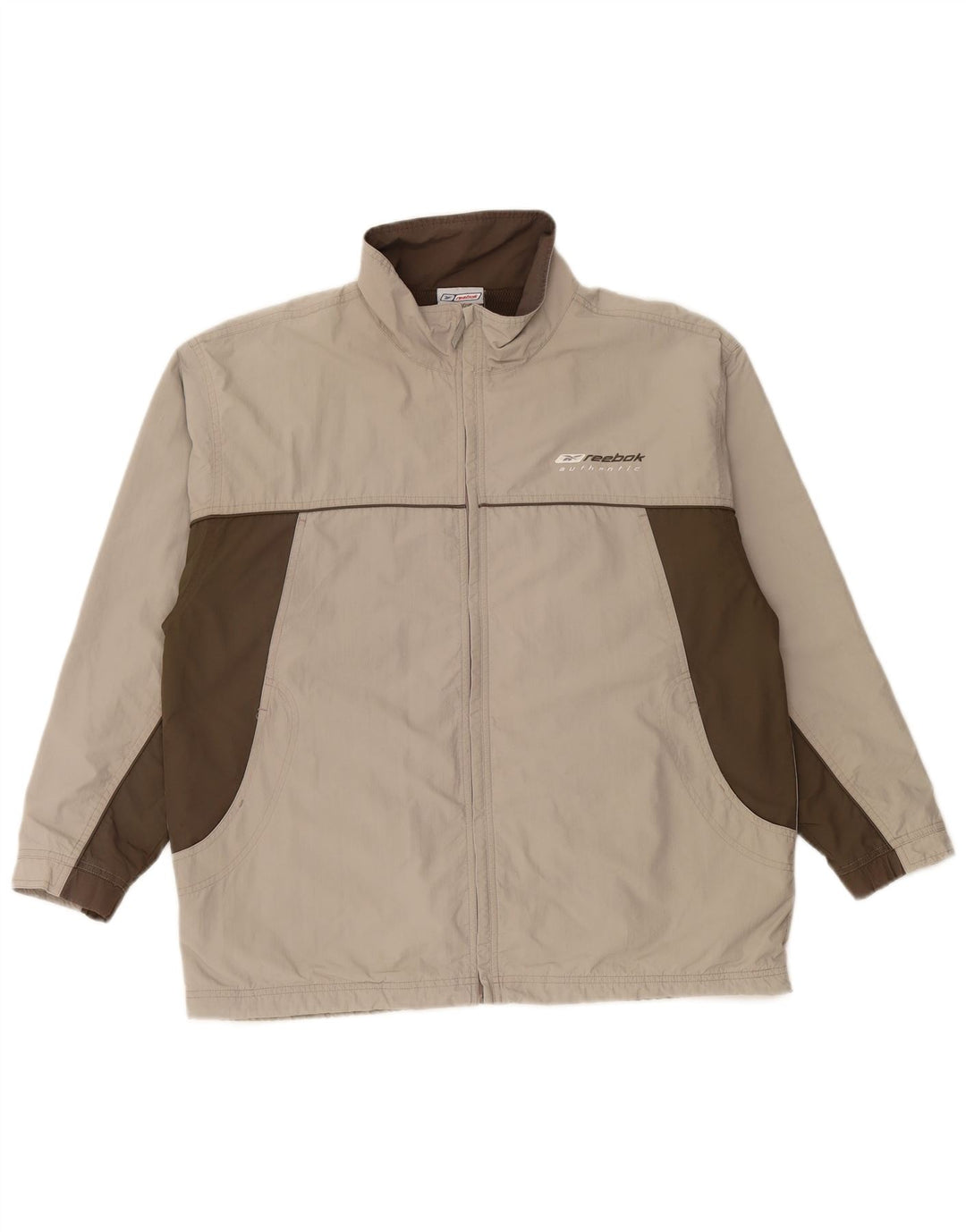 REEBOK Mens Loose Fit Tracksuit Top Jacket XS Grey Colourblock