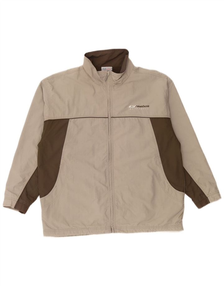 REEBOK Mens Loose Fit Tracksuit Top Jacket XS Grey Colourblock