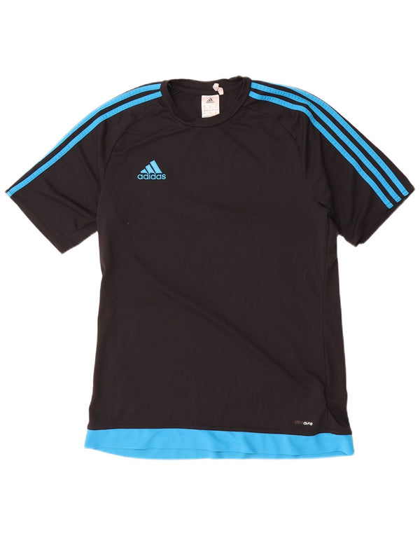 Adidas Mens Climalite T-Shirt Top Medium Black Colourblock Polyester