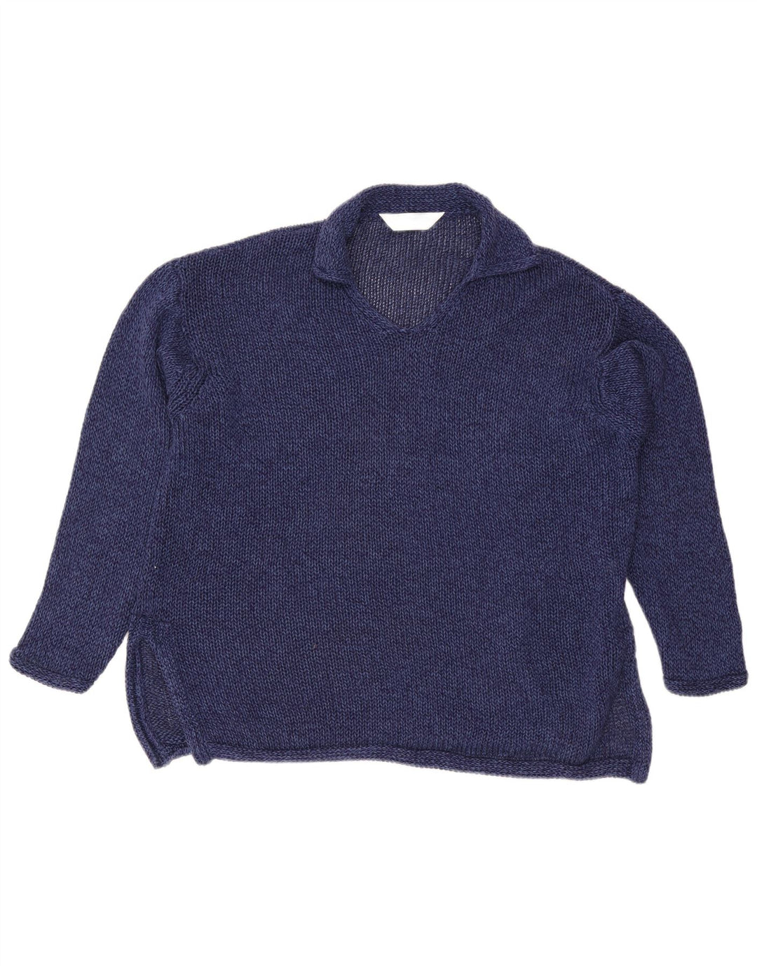 Marks & Spencer Womens Polo Neck Jumper Sweater UK 12 Medium Navy Blue