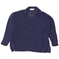 Marks & Spencer Womens Polo Neck Jumper Sweater UK 12 Medium Navy Blue