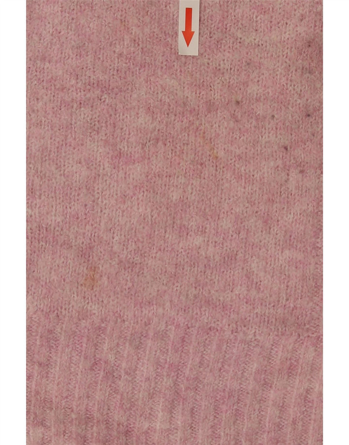 Marks & Spencer Womens Crew Neck Jumper Sweater Small Pink Flecked Acrylic