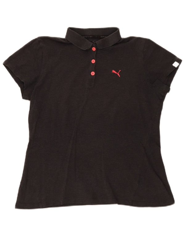 Puma Womens Short Sleeve Regular Fit Polo shirt UK 14 Medium Grey