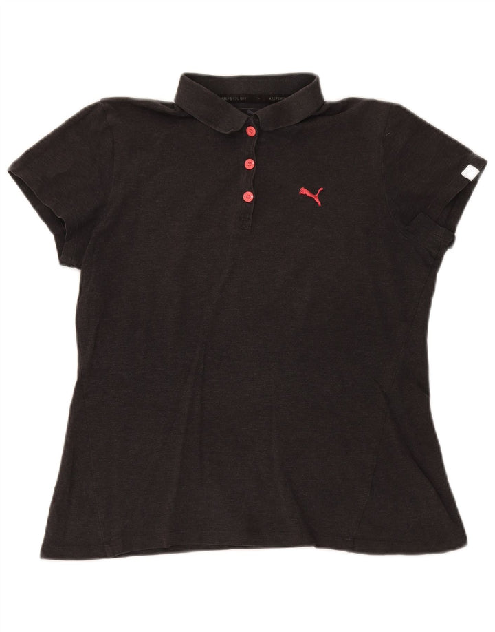 Puma Womens Short Sleeve Regular Fit Polo shirt UK 14 Medium Grey
