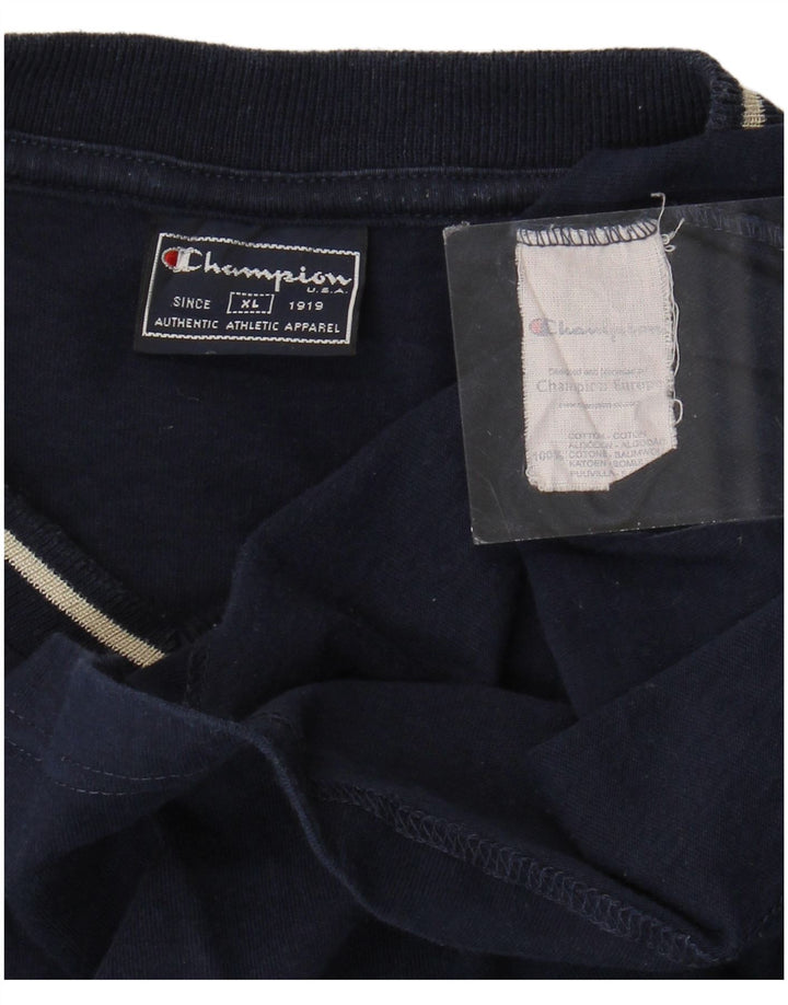 Champion Mens T-Shirt Top XL Navy Blue Cotton