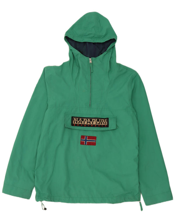 Napapijri Womens Graphic Anorak Jacket UK 14 Medium Green Polyamide
