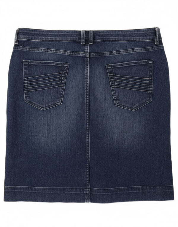 Marks & Spencer Womens Low Waist Denim Skirt UK 16 Large W34 Blue Cotton