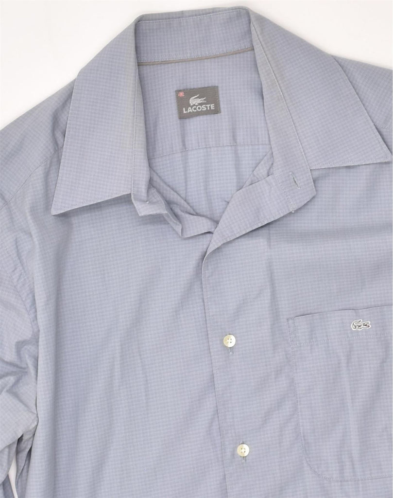 LACOSTE Mens Shirt Size 42 Large Blue Check Cotton | Vintage Lacoste | Thrift | Second-Hand Lacoste | Used Clothing | Messina Hembry 