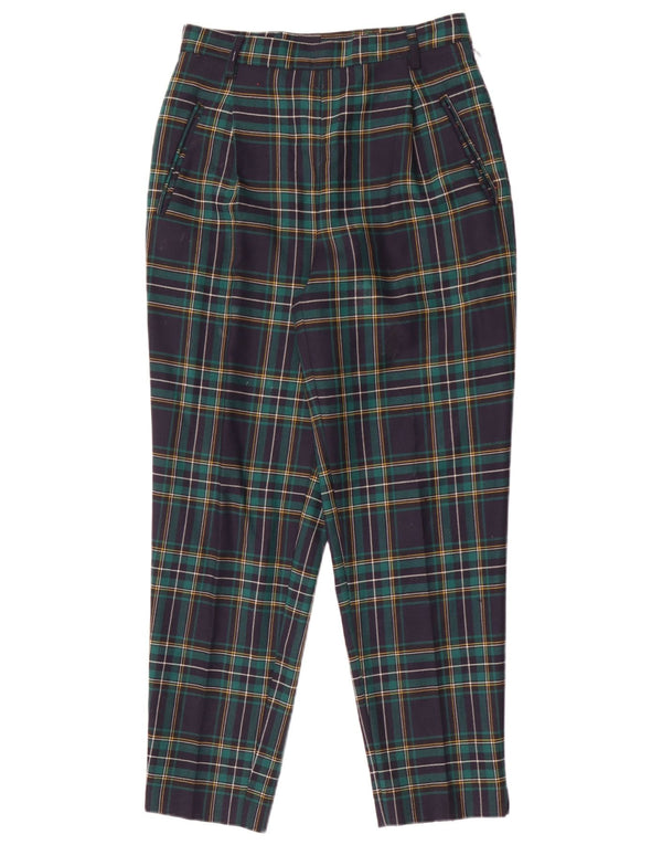 Gianni Abozzi Womens Tapered Suit Trousers IT 44 Medium W28 L27 Green Check