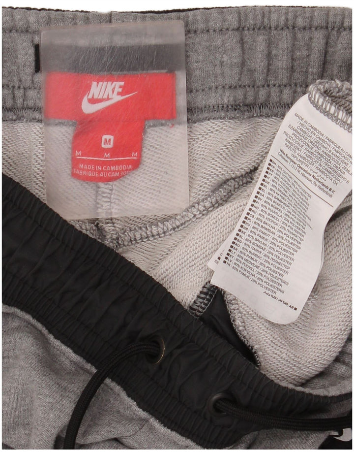 NIKE Mens Tracksuit Trousers Joggers Medium Grey Colourblock Cotton