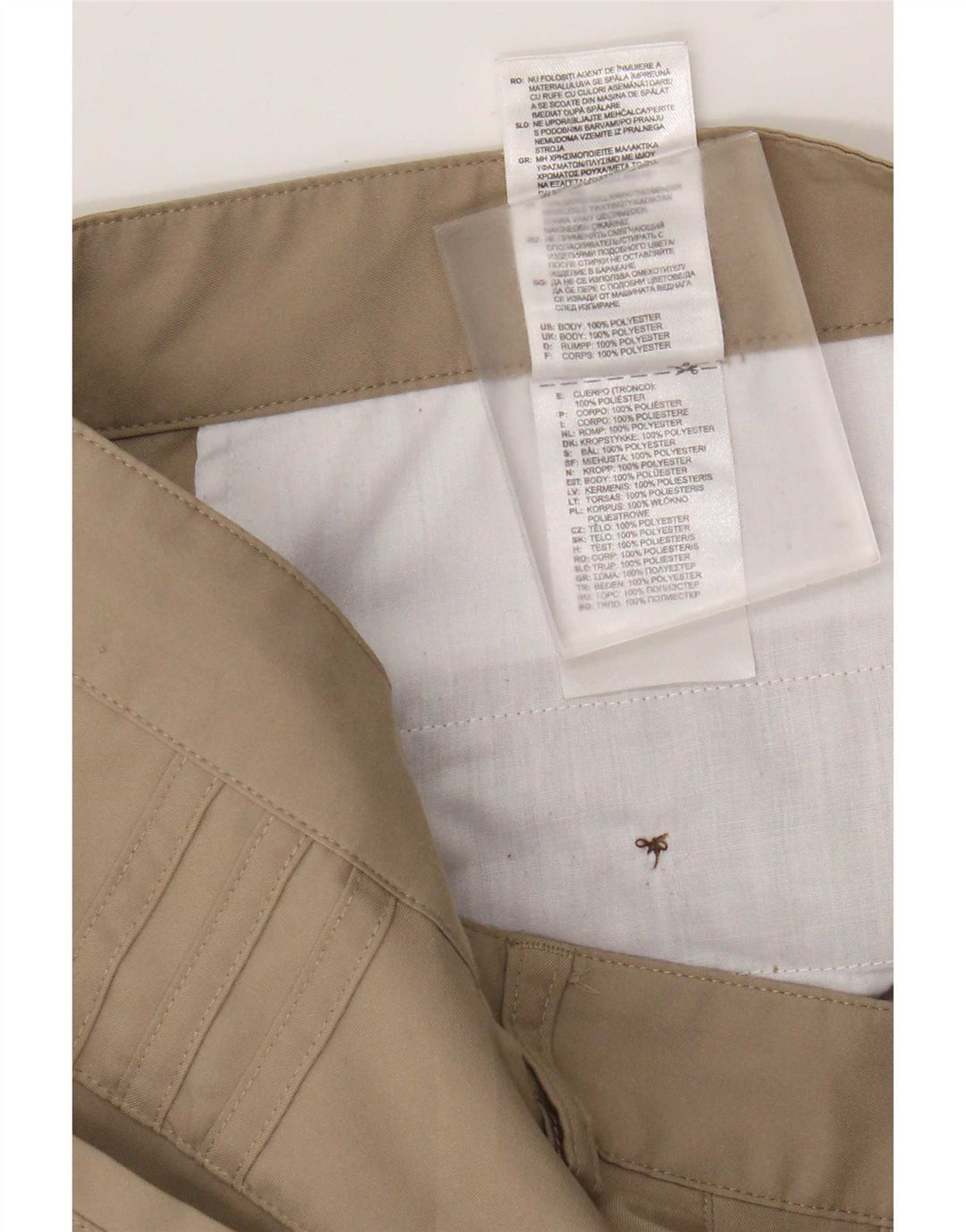 Adidas Mens Climalite Straight Chino Trousers W34 L30 Beige Polyester