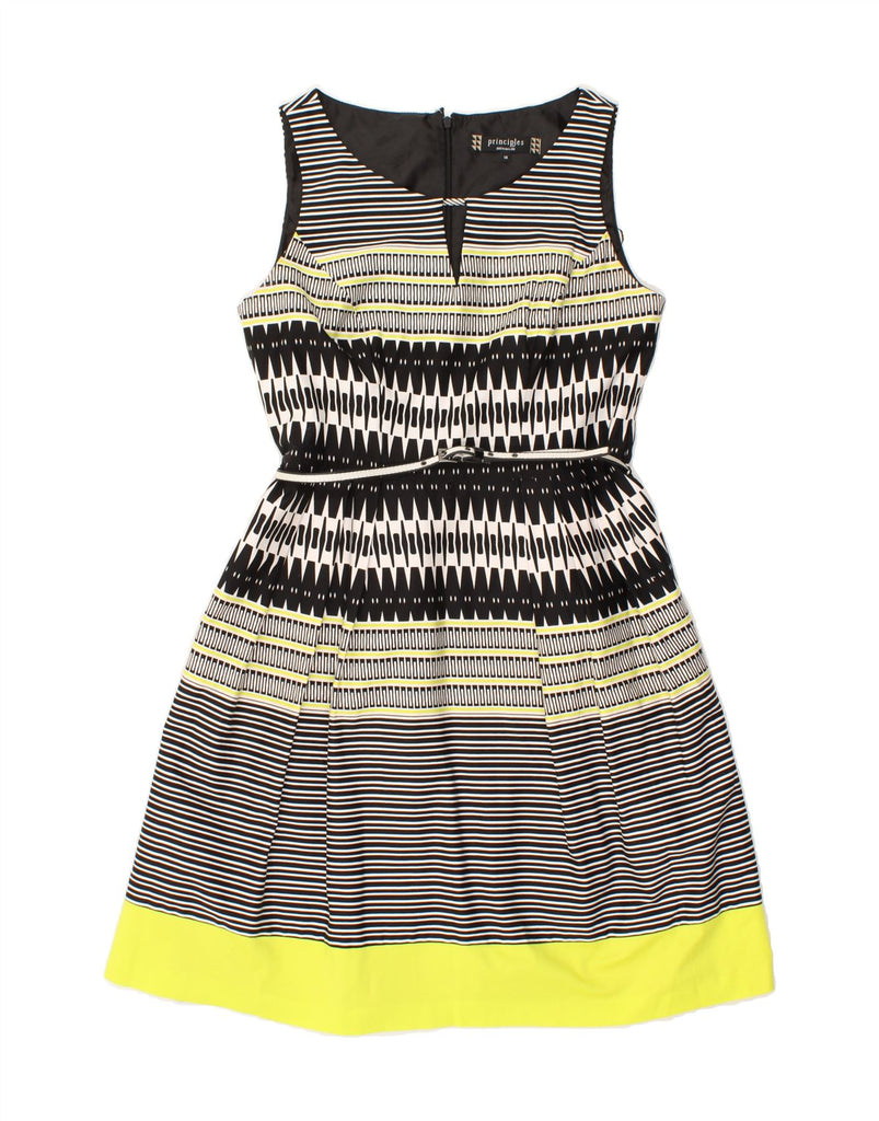PRINCIPLES BY BEN DE LISI Womens A-Line Dress UK 14 Medium Black Geometric Vintage Principles by Ben de Lisi and Second-Hand Principles by Ben de Lisi from Messina Hembry 