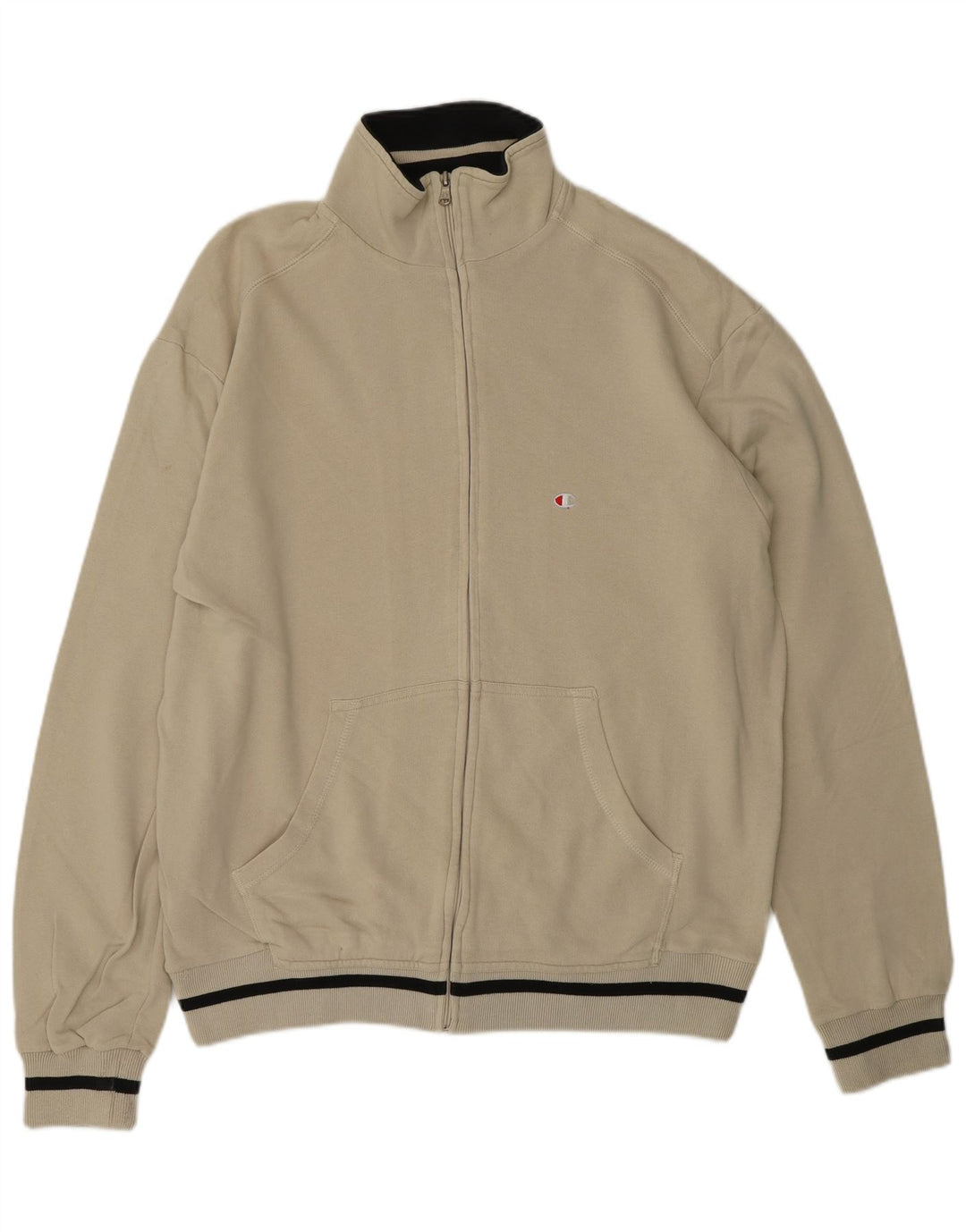 CHAMPION Mens Tracksuit Top Jacket XL Beige Cotton