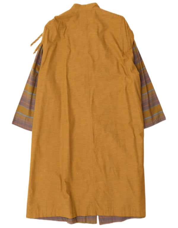 Vintage Womens Overcoat UK 14 Large Yellow Colourblock