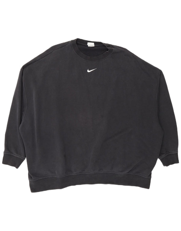 Nike Womens Oversized Sweatshirt Jumper UK 18 XL Black Cotton