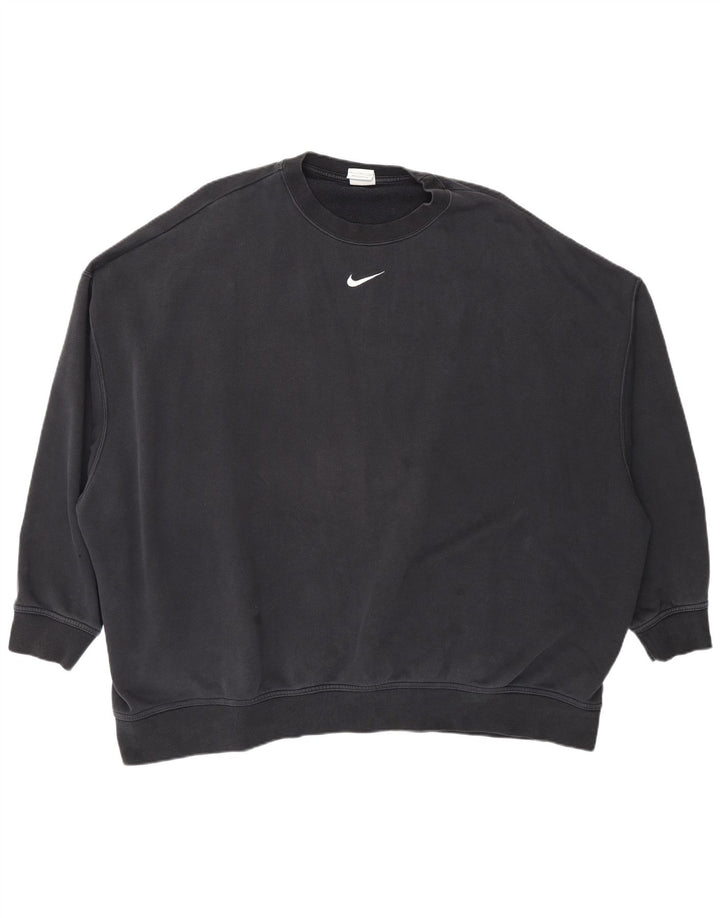 Nike Womens Oversized Sweatshirt Jumper UK 18 XL Black Cotton