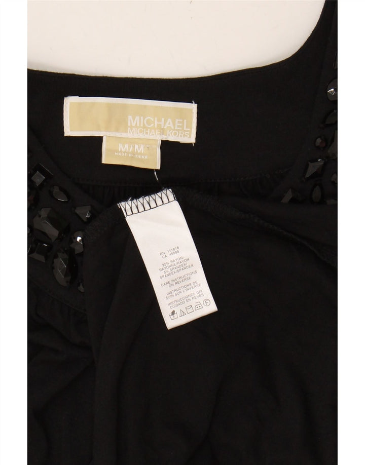 MICHAEL KORS Womens Sleeveless A-Line Dress UK 14 Medium Black Rayon Vintage Michael Kors and Second-Hand Michael Kors from Messina Hembry 