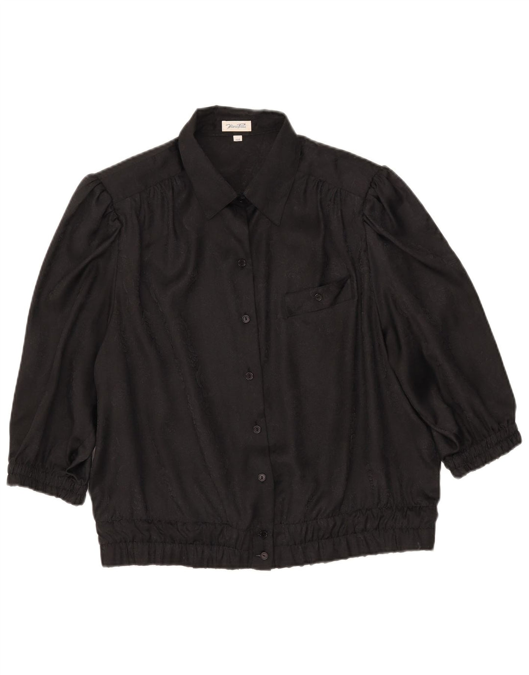 Marco Pecci Womens 3/4 Sleeve Shirt Blouse IT 44 Medium Black Polyester