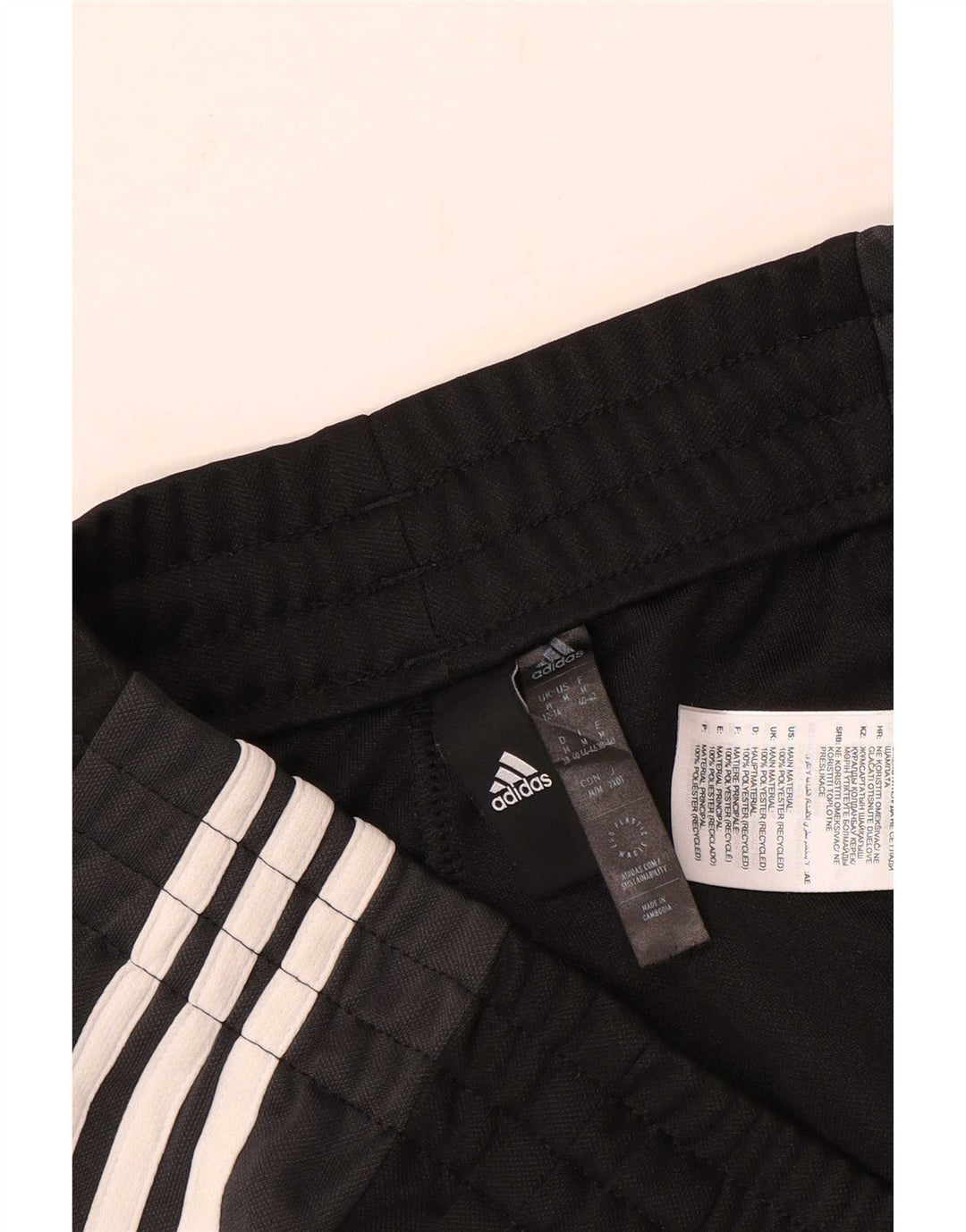 Adidas Womens Tracksuit Trousers UK 12/14 Medium Black Colourblock