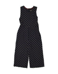 JOULES Womens Sleeveless Jumpsuit UK 16 Large Navy Blue Polka Dot Viscose