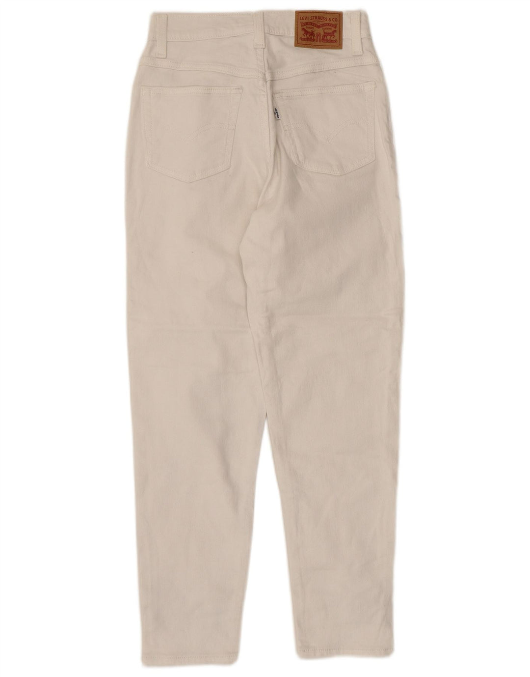 Levi's Womens Mom Cropped Jeans W24 L24 Off White Cotton