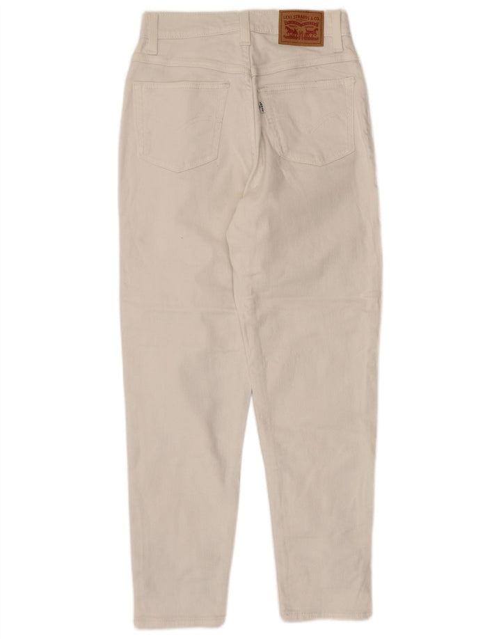 Levi's Womens Mom Cropped Jeans W24 L24 Off White Cotton