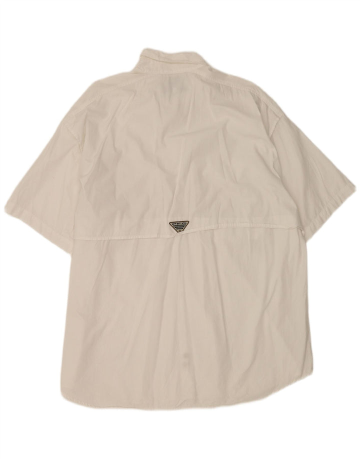 Columbia Mens Short Sleeve Shirt 2XL White Cotton