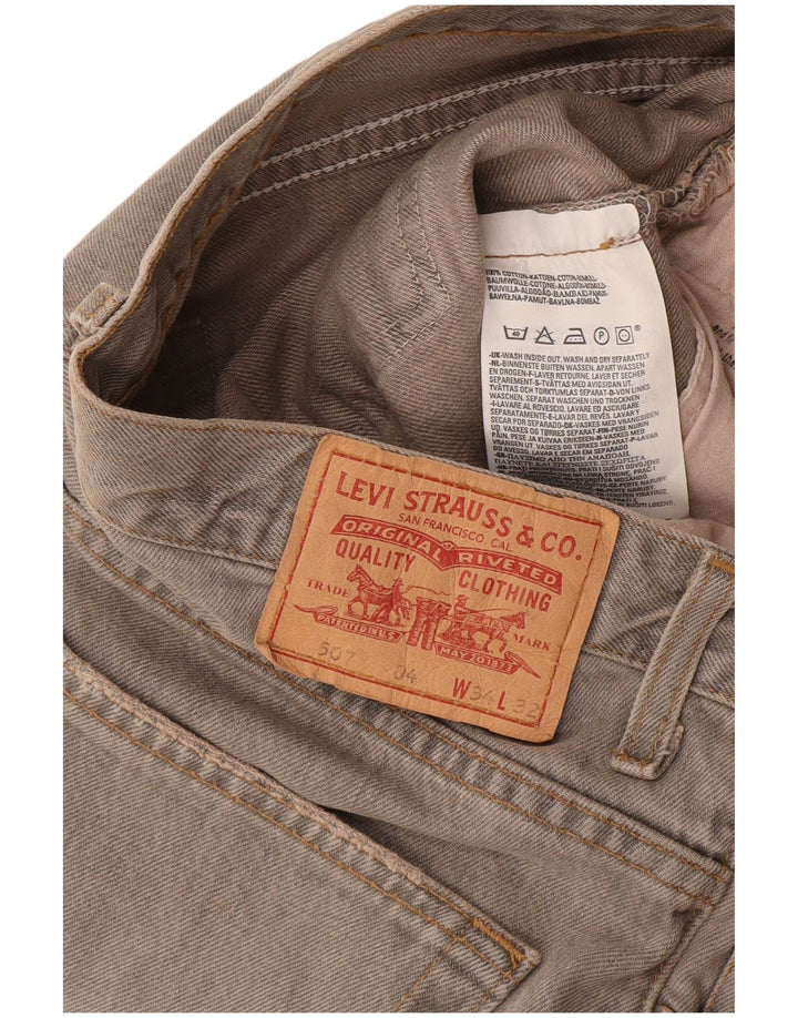 Levi's Mens 507 Bootcut Jeans W34 L32 Grey Cotton