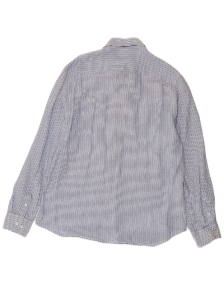Massimo Dutti Mens Shirt XL Blue Pinstripe