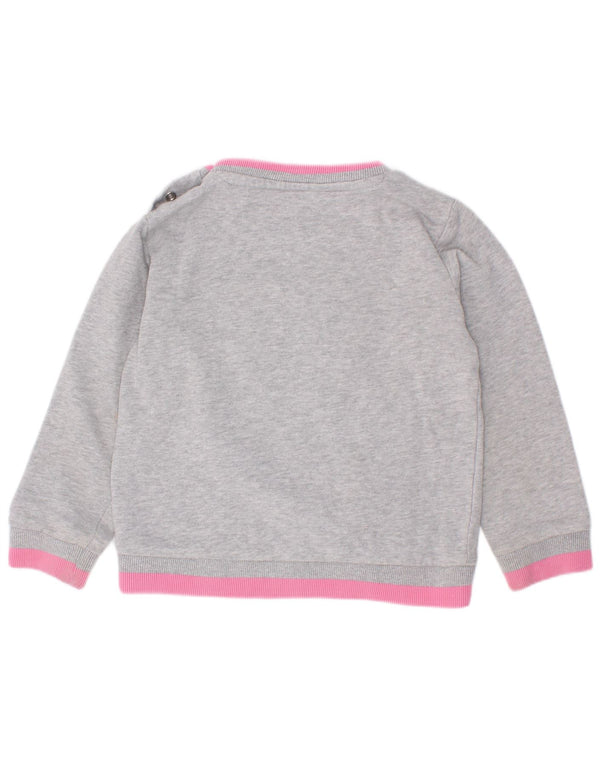 Guess Baby Girls Graphic Sweatshirt Jumper 18-24 Months Grey Colourblock