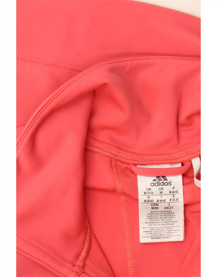 Adidas Womens Tracksuit Top Jacket UK 12/14 Medium Pink Polyester