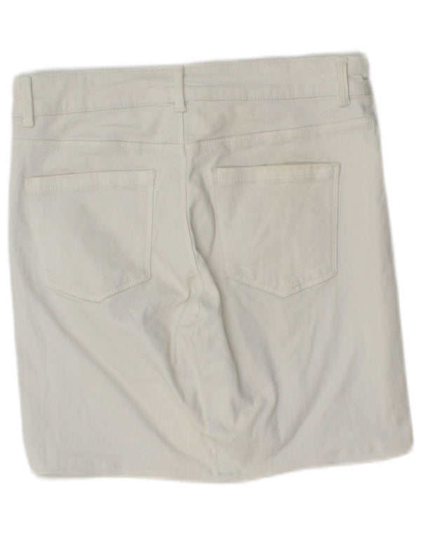 Oasis Womens Denim Shorts UK 12 Medium W28 White Cotton