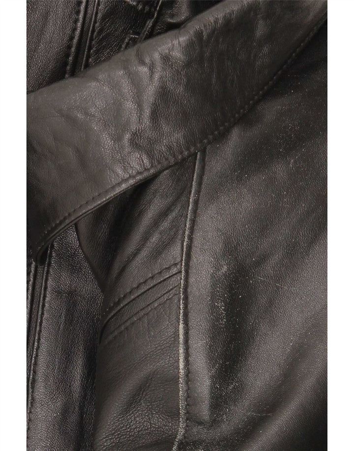 Vintage Mens Regular Fit Leather Jacket UK 40 Large Black
