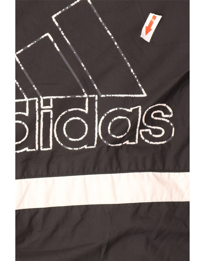 Adidas Boys Graphic Windbreaker Coat 13-14 Years Black Polyamide