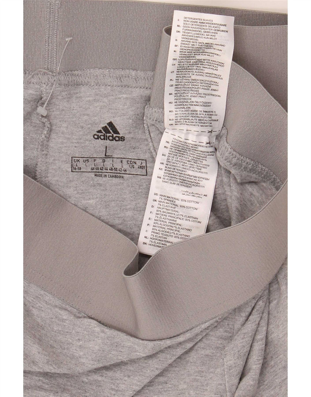 Adidas Womens Leggings UK 16/18 Large Grey Cotton