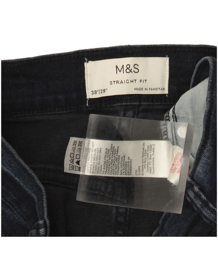Marks & Spencer Mens Straight Jeans W38 L29 Navy Blue Cotton