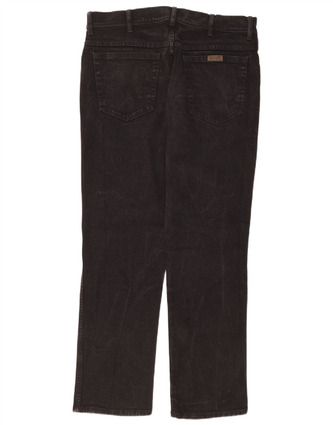 Wrangler Mens Regular Fit Straight Jeans W36 L32 Black Cotton