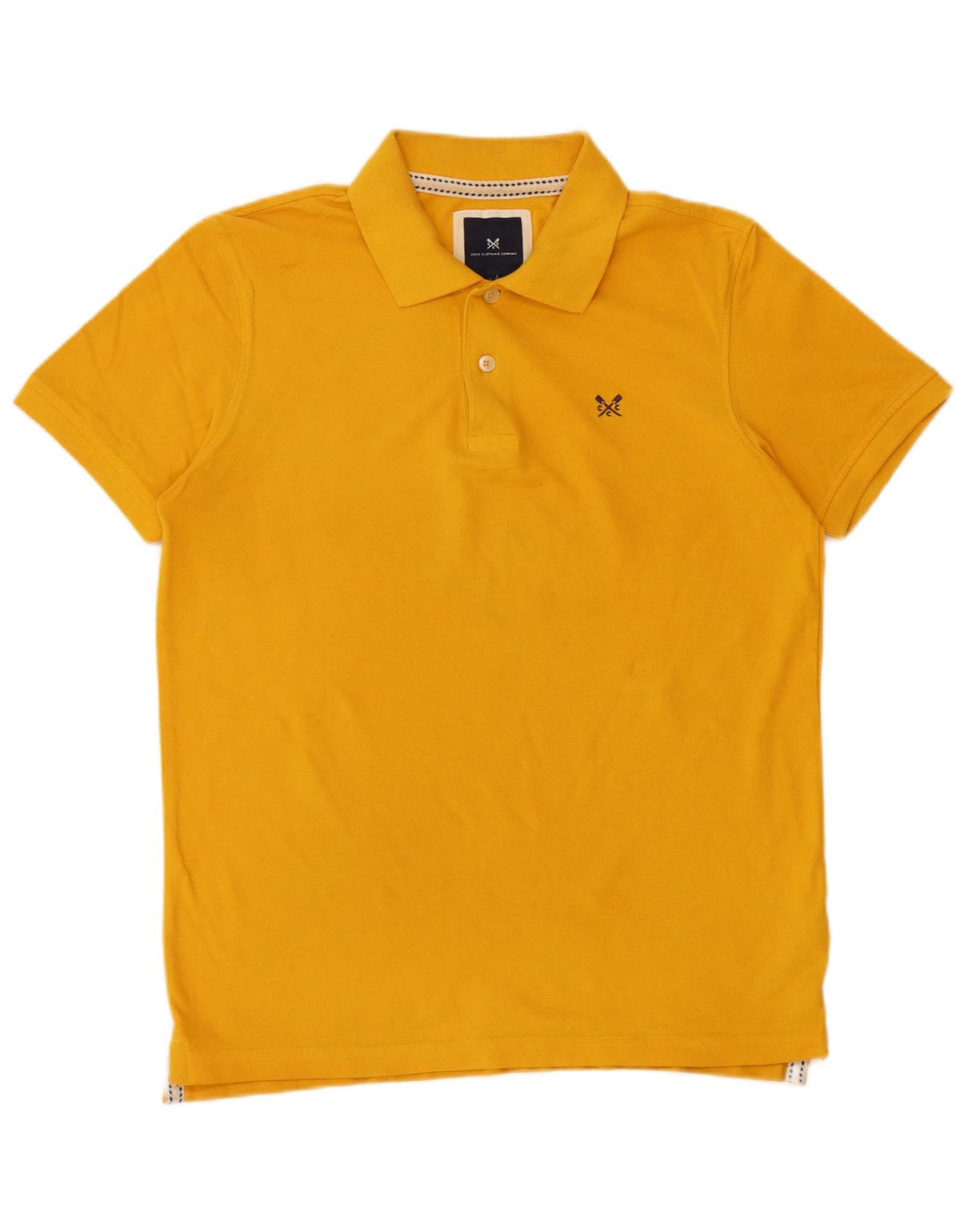 Crew Clothing Mens Polo Shirt Medium Yellow Cotton