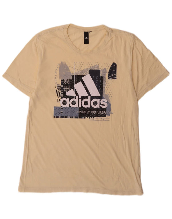Adidas Mens Graphic T-Shirt Top Medium Yellow