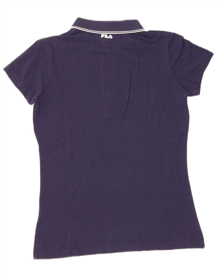 Fila Womens Polo Shirt UK 10 Small Navy Blue Cotton