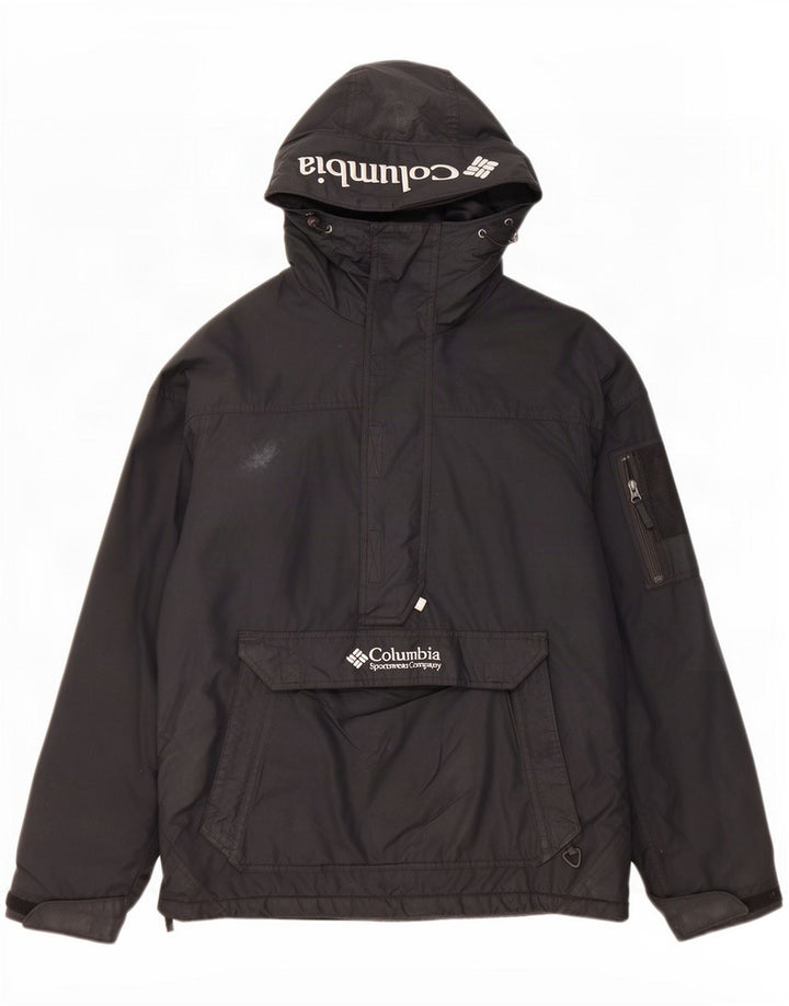 Columbia Mens Graphic Hooded Anorak Jacket UK 38 Medium Black Nylon