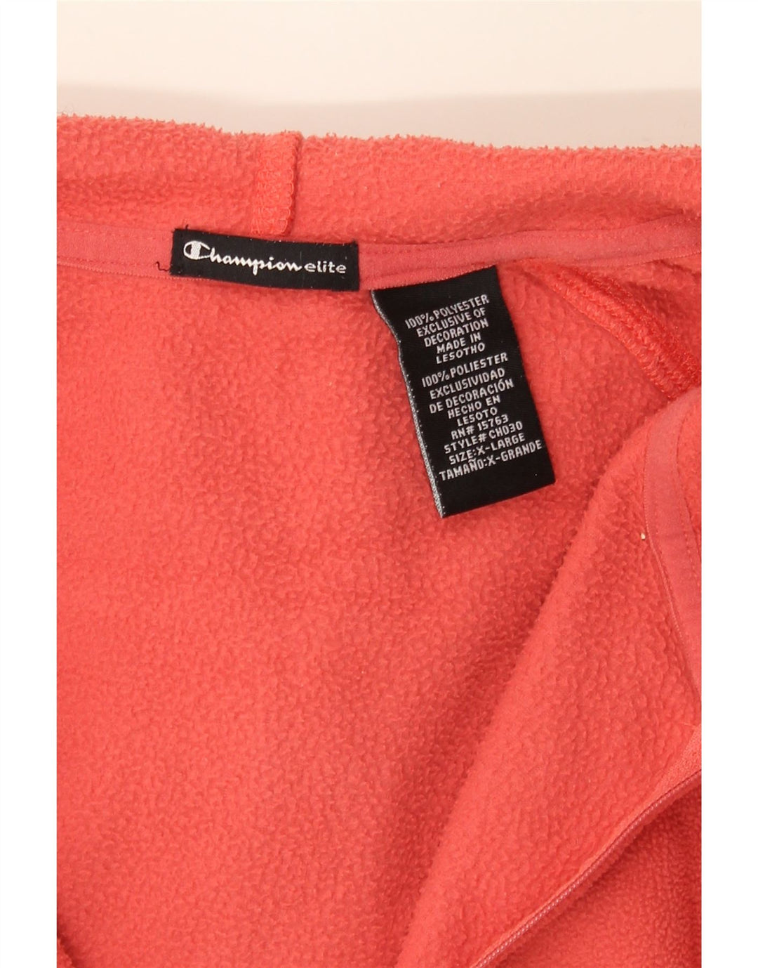 CHAMPION Womens Hooded Fleece Jacket UK 18 XL Pink Polyester Vintage Champion and Second-Hand Champion from Messina Hembry 